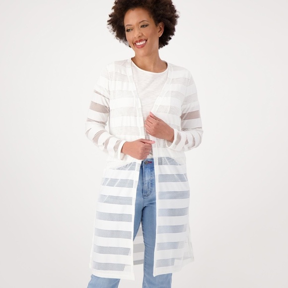 NWT INC Striped Long Cardigan - Size S - Picture 2 of 7